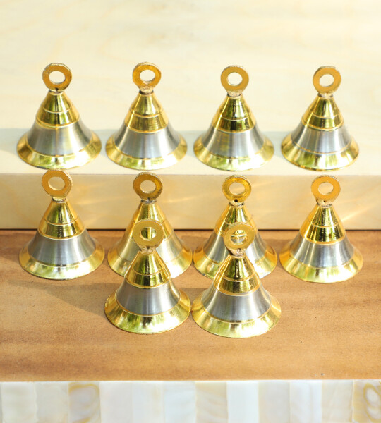Brass Silver-Gold 2 '' Bells Christmas Decoration Jingle Bell Sleigh Bell- Set of 10