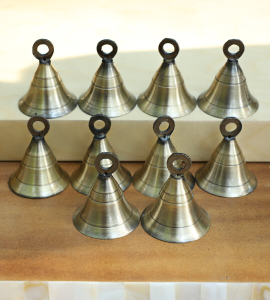 Brass Antique-Gold 2 '' Bells Christmas Decoration Jingle Bell Sleigh Bell- Set of 10