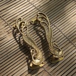 Handcrafted Design Brass Door Handle Pull (Peacock)