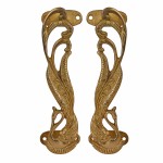 Handcrafted Design Brass Door Handle Pull (Peacock)