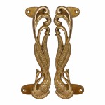 Handcrafted Design Brass Door Handle Pull (Peacock)