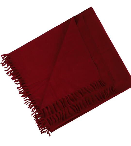 100% Woolen Meditation Shawl Blanket Wrap Oversize Scarf Stole- Burgundy Red