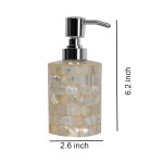 Mother of Pearl Bathroom Counter Top Accessory Soap Dispenser-Round