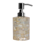 HANDTECHINDIA Mother of Pearl Refillable Hand Soap Dispenser Dish Soap Bathroom Countertop Soap Dispenser Leak Proof