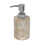 Mother of Pearl Bathroom Counter Top Accessory Soap Dispenser-Round