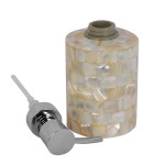 Mother of Pearl Bathroom Counter Top Accessory Soap Dispenser-Round