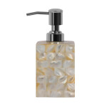 Mother of Pearl Bathroom Counter Top Accessory Soap Dispenser-Square