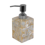 Mother of Pearl Bathroom Counter Top Accessory Soap Dispenser-Square