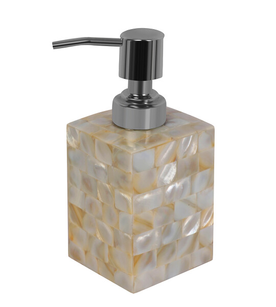 Mother of Pearl Bathroom Counter Top Accessory Soap Dispenser-Square