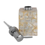 Mother of Pearl Bathroom Counter Top Accessory Soap Dispenser-Square