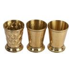 Brass Mint Julep Cup Goblet Tumbler Capacity-350 ML SET OF 3