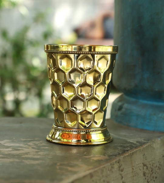 Brass Mint Julep Cup Goblet Tumbler Capacity-350 ML DIAMOND