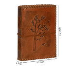 Genuine Leather Handmade Paper Diary Notebook Journal Size 5x7  Diary Planner Writing Notepad Pocket-TREE