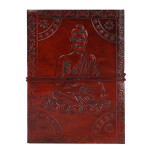 Genuine Leather Handmade Paper Diary Notebook Journal Size 5x7  Diary Planner Writing Notepad Pocket-BUDDHA