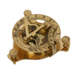 Magnetic Compass with Beautiful Brass Finish Sundial Sun Clock 3 Inch Navigation Pocket Compass