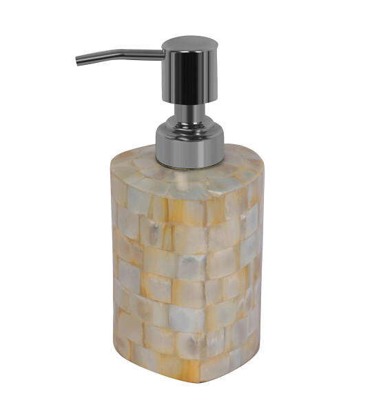 Mother of Pearl Bathroom Counter Top Accessory Soap Dispenser-Triangle