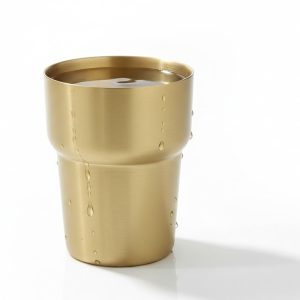 HANDTECHINDIA Pure Brass Glass Tumbler 250 ML with Beautiful Design, for Drinking Serving Water, Yoga & Ayurveda Drinkware Daily Use (Classic)