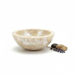 Wonderlist Handicrafts Mother of Pearl 5 Inch Serving Bowl, Handmade Shell Inlay Decorative Bowl for Dry Fruits, Snacks, Candy, Jewelry Holder, Luxury Table Décor Gift