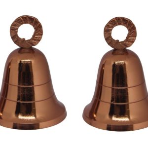 Plain and Embossed Gold Indian Brass Bells Jingle Bells Home Door Décor Crafts Bells Christmas Decor Bells Pet Bells Christmas Craft Bells in Various Size and Set. (2, Rose-Plain)