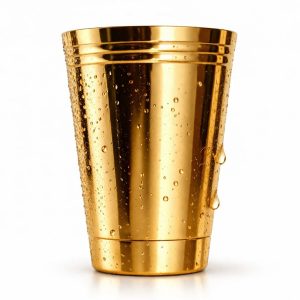 HANDTECHINDIA Pure Brass Glass Tumbler 330 ML with Beautiful Design, for Drinking Serving Water, Yoga & Ayurveda Drinkware Daily Use (Ice Glass).