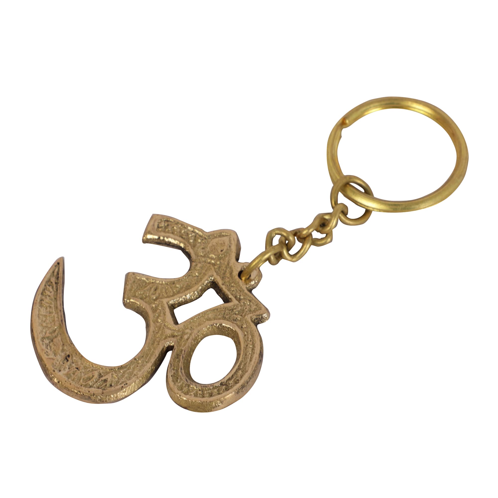 HANDTECHINDIA Symbol OM Brass Keychain Keyring Spiritual Gift Aum Keychain For Car, Bike, Home Lock Key Luggage Bag Wardrobe Locker keys