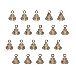HANDTECHINDIA Elephant Camel Cow Brass Bells 2" Height 1.5" Dia Indian Vintage Style Decor for Christmas and Crafts Decorations Hanging Ornament (20)